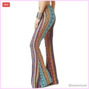 Vintage Boho Flare Palazzo Pants Stretchy Comfortable Lounge Yoga Wear